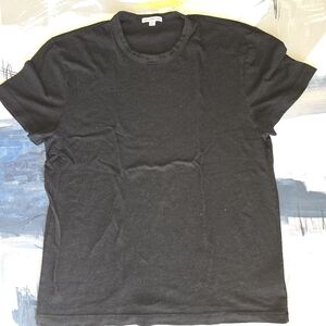 James Perse Short Sleeve Shirt Mens 4 Black Standard Made USA